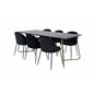 Pippi Dining Table , Distressed Copper Black Veneer+Wrinkles Dining Chair , Black Legs , Black Velvet_6