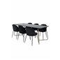 Pippi Dining Table , Distressed Copper Black Veneer+Wrinkles Dining Chair , Black Legs , Black Velvet_6