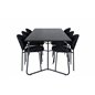 Pippi Dining Table , Black Black Veneer+Vault Dining Chair , Black Legs , Black Fabric_6