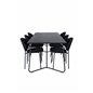 Pippi Dining Table , Black Black Veneer+Vault Dining Chair , Black Legs , Black Fabric_6