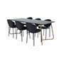 Pippi Dining Table , Distressed Copper Black Veneer+Vault Dining Chair , Black Legs , Black Fabric_6