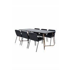 Pippi Dining Table - Distressed Copper / Black Veneer+Tvist Chair - Black / Black PU_6