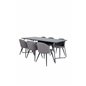 Pippi Dining Table - Black / Black Veneer+Velvet Stitches Chair - Black / Grey Micro Fibre_6