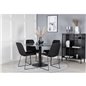 Estelle Round Dining Table ø106 H75 - Black / Black, Muce Dining Chair - Black Legs - Black Fabric_4