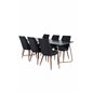 Pippi spisebord, distressed kobber sort finer + Leone spisestue stol, valnød ben, sort stof_6