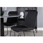 Estelle Round Dining Table ø106 H75 - Black / Black, Muce Dining Chair - Black Legs - Black Fabric_4