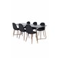 Pippi Dining Table , Distressed Copper Black Veneer+Polar Dining Chair , Walnut Legs , Black Fabric_6