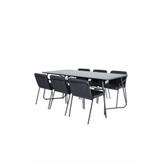 Pippi Dining Table - Black / Black Veneer+Tvist Chair - Black / Black PU_6