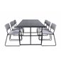 Leif Dining Table , Black Black smoked smoked Glass+Kenth Chair , Black Light Grey Velvet_6