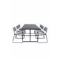 Leif Dining Table , Black Black smoked smoked Glass+Kenth Chair , Black Light Grey Velvet_6