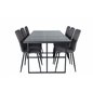 Leif Dining Table , Black Black smoked smoked Glass+Windu Lyx Chair , Black Grey Micro Fibre_6