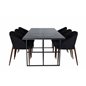 Leif Dining Table , Black Black smoked smoked Glass+Arch Dining Chair , Walnut Legs , Black Fabric_6