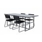 Leif Dining Table - Black / Black smoked smoked Glass+Kenth Chair - Black / Black PU_4