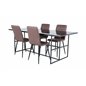 Leif Dining Table - Black / Black smoked smoked Glass+Windu Lyx Chair - Black / Brown Micro Fibre_4