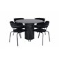 Marbs Round Dining Table , Black Black Glass Marble+Arrow armchair , Black Legs , Black Velvet_4