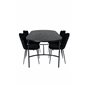 Skate Oval ruokapöytä, musta musta viilu + Limhamn Light, tuoli, musta Velvet_4