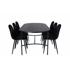 Skate Oval Dining Table , Black Black Veneer+Polar Dining Chair , Black legs Black Velvet (ers√§tter 19902,888)_6