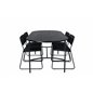 Skate Oval Dining Table , Black Black Veneer+Kenth Chair , Black Black PU_4