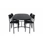 Skate Oval Dining Table , Black Black Veneer+Polly Dining Chair , Black Black_4