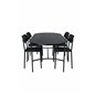 Skate Oval Dining Table , Black Black Veneer+Polly Dining Chair , Black Black_4