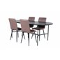 Skate Oval Dining Table - Black / Black Veneer+Windu Lyx Chair - Black / Brown Micro Fibre_4