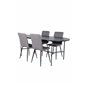 Skate Oval Dining Table - Black / Black Veneer+Windu Lyx Chair - Black / Grey Micro Fibre_4