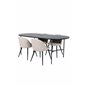 Skate Oval Dining Table - Black / Black Veneer+Velvet Stitches Chair - Black / Beige Fabric (Polyester linen )_4