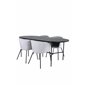 Skate Oval Dining Table - Black / Black Veneer+Berit Chair - Black / Light Grey Velvet_4