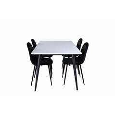 Jimmy Dining Table , Black White HPL+Polar Dining Chair , Black legs Black Velvet (ers√§tter 19902,888)_4