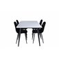 Jimmy Dining Table , Black White HPL+Polar Dining Chair , Black legs Black Velvet (ers√§tter 19902,888)_4