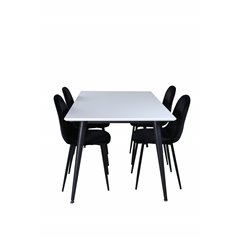 Jimmy Dining Table , Black White HPL+Polar Dining Chair , Black legs Black Velvet (ers√§tter 19902,888)_4