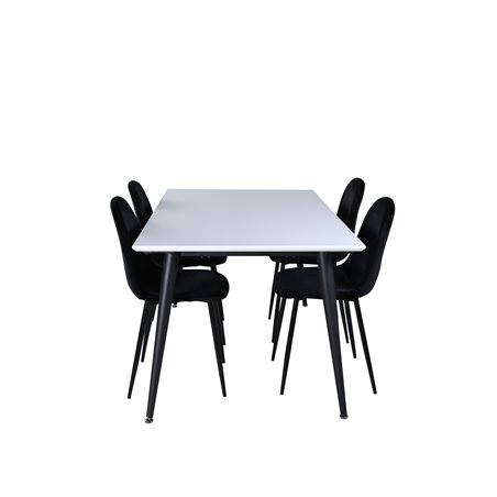 Jimmy Dining Table , Black White HPL+Polar Dining Chair , Black legs Black Velvet (ers√§tter 19902,888)_4