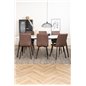 Jimmy Dining Table , Black White HPL+Windu Lyx Chair , Black Brown Micro Fibre_6