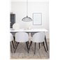 Jimmy Dining Table , Black White HPL+Velvet Dining Chiar , Black legs , Light GreyFabric_6