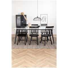 Jimmy Dining Table , Black White HPL+L√∂nneberga Windsor Chair , Black_6