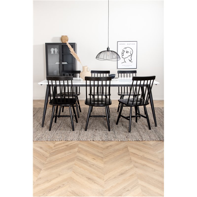 Jimmy Dining Table , Black White HPL+L√∂nneberga Windsor Chair , Black_6