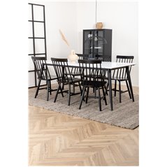 Jimmy Dining Table , Black White HPL+L√∂nneberga Windsor Chair , Black_6