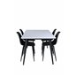 Jimmy Dining Table , Black White HPL+Polar Plastic Dining Chair , Black Legs Black Plastic_4