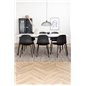 Jimmy Dining Table , Black White HPL+Arctic Dining Chair , Black Legs , Black Plastic_6