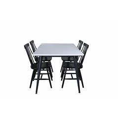 Jimmy Dining Table , Black White HPL+L√∂nneberga Windsor Chair , Black_4