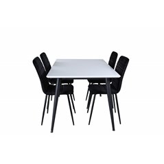 Jimmy Dining Table , Black White HPL+Windu Lyx Chair , Black Black Velvet_4