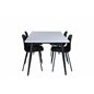 Jimmy Dining Table , Black White HPL+Arctic Dining Chair , Black Legs , Black Plastic_4