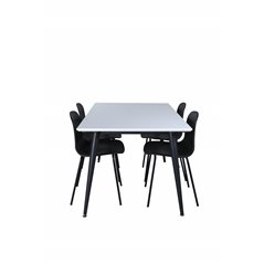 Jimmy Spisebord, Sort Hvid HPL + Arctic Dining Chair, Sorte Ben, Sort Pla stic_4