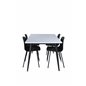 Jimmy Spisebord, Sort Hvid HPL + Arctic Dining Chair, Sorte Ben, Sort Pla stic_4