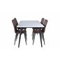 Jimmy Dining Table , Black White HPL+Windu Lyx Chair , Black Brown Micro Fibre_4