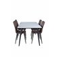 Jimmy Dining Table , Black White HPL+Windu Lyx Chair , Black Brown Micro Fibre_4