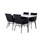 Jimmy Dining Table - Black / White HPL+Pippi Chair - Black / Black Velvet_4