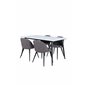 Jimmy Dining Table - Black / White HPL+Velvet Stitches Chair - Black / Grey Micro Fibre_4