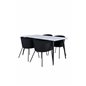 Jimmy Dining Table - Black / White HPL+Berit Chair - Black / Black Velvet_4