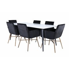 Jimmy Dining Table - Black / White HPL+Pippi Chair - Distressed Copper / Black Velvet_6